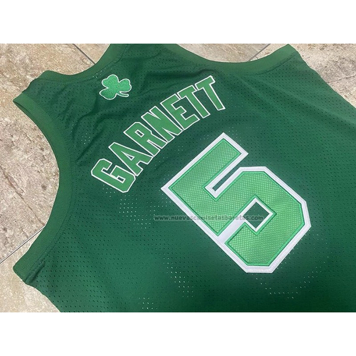 Camiseta Boston Celtics Kevin Garnett NO 5 Mitchell & Ness 2012 Verde